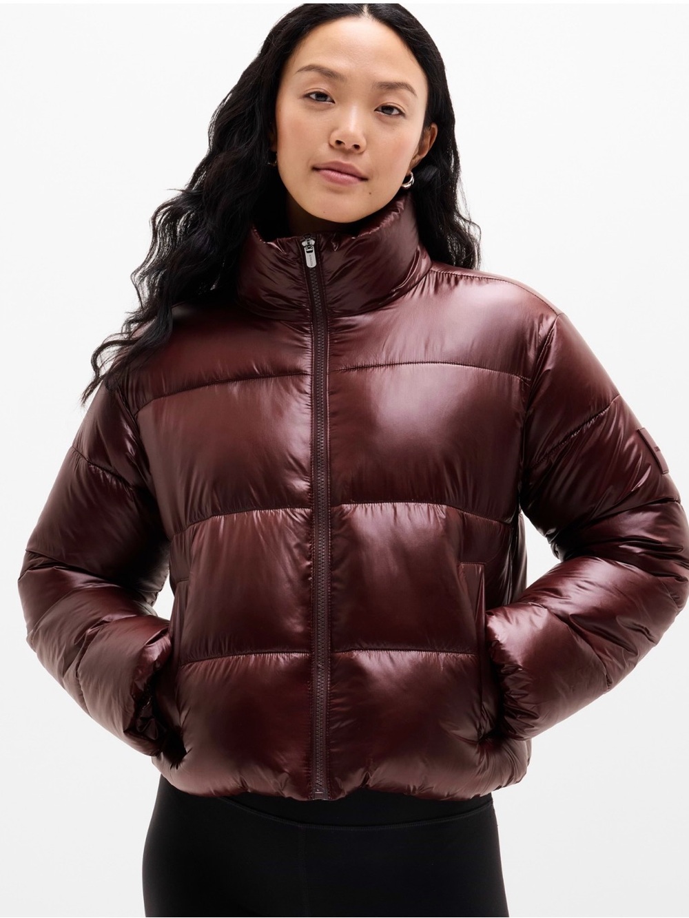 Athleta Women’s Halo Puffer Jacket Garnet Size Small NWT